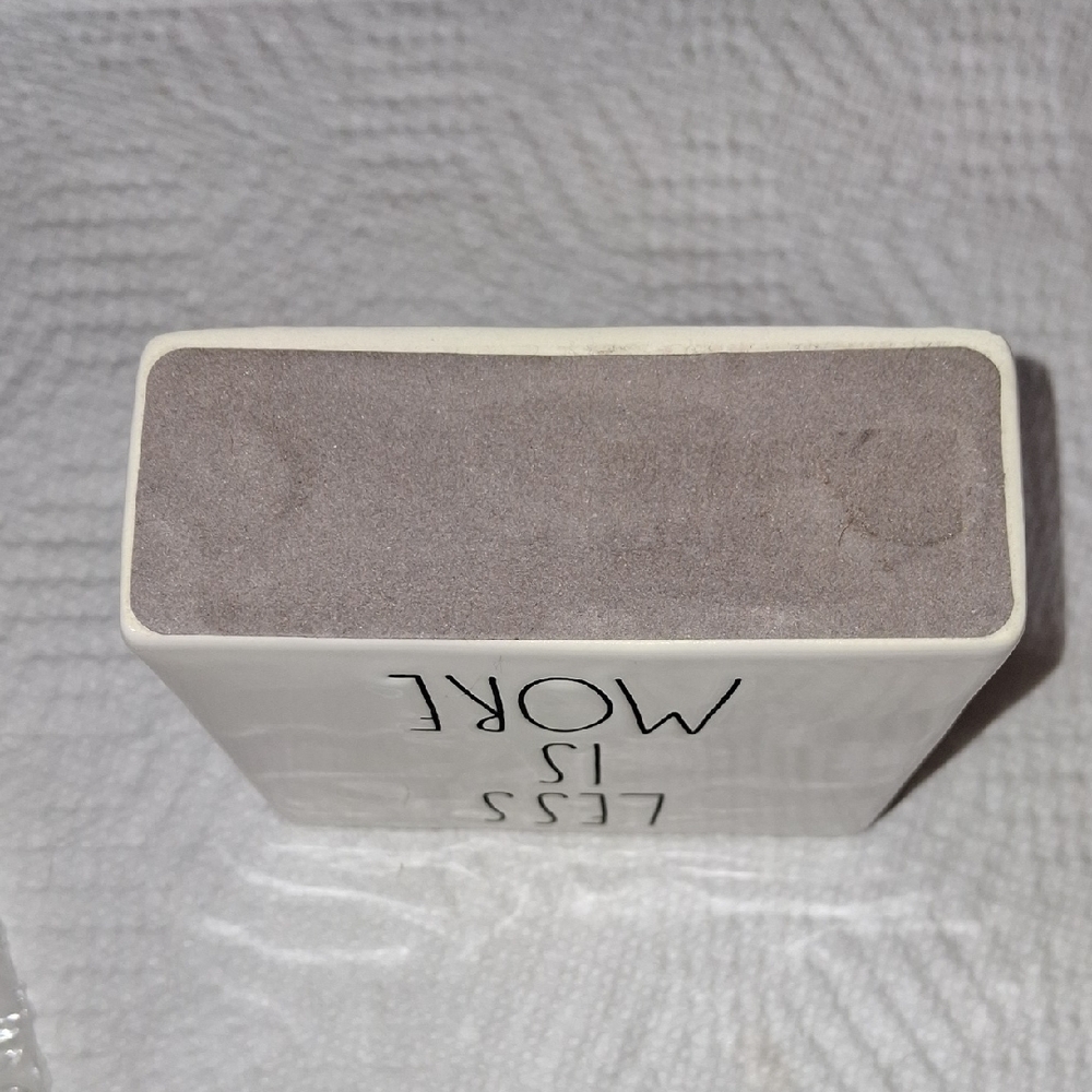 Rae Dunn Ceramic Block with 'More or Less' & 'Less Is More' Text - Picture 3 of 3